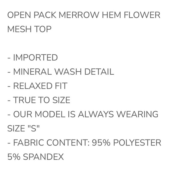 111 OLI & HALI ❤️ MERROW HEM FLOWER
MESH TOP - Picture 5 of 5